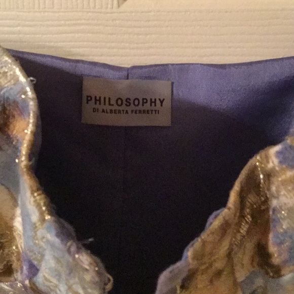 Philosophy di Alberta Ferretti Metallic Dress 38 - Picture 3 of 10